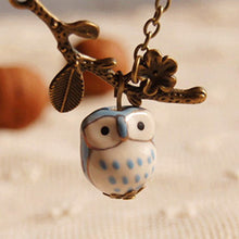 Ceramic Owl Branch Necklace